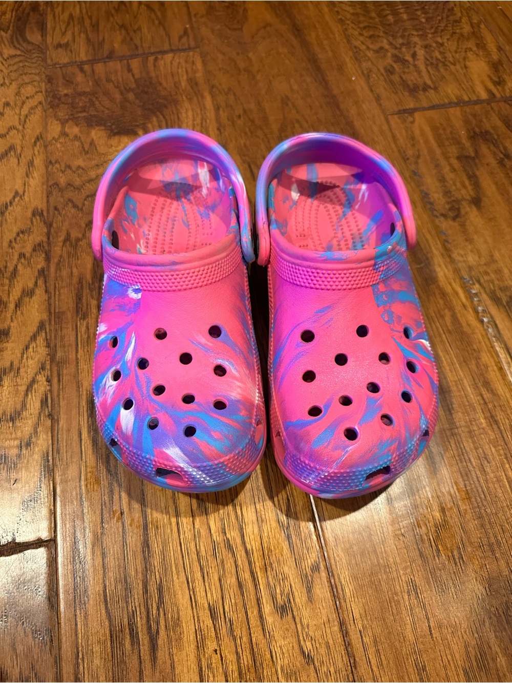 Pink Marbled Classic Crocs